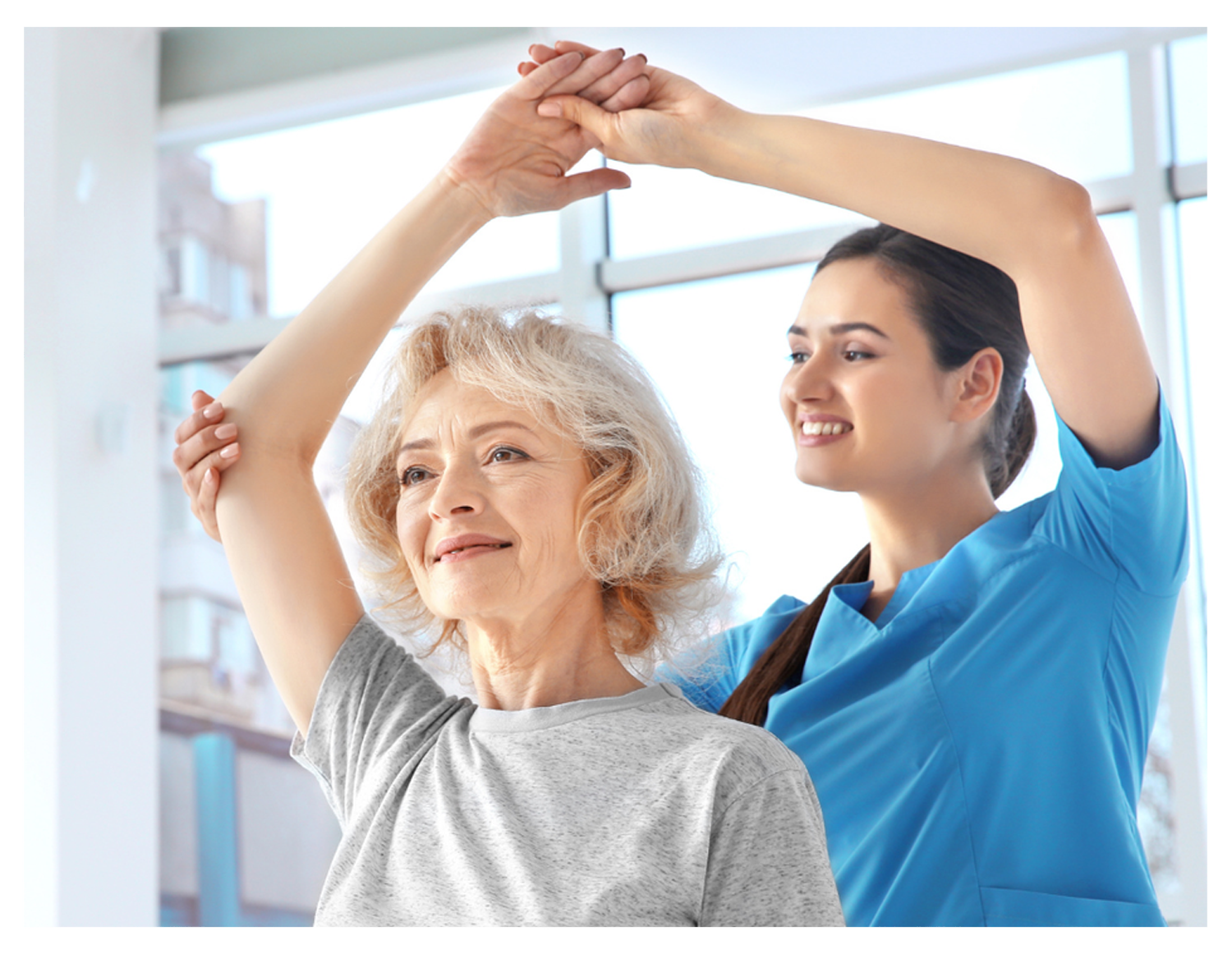 A senior patient undergoing physiotherapy treatment.